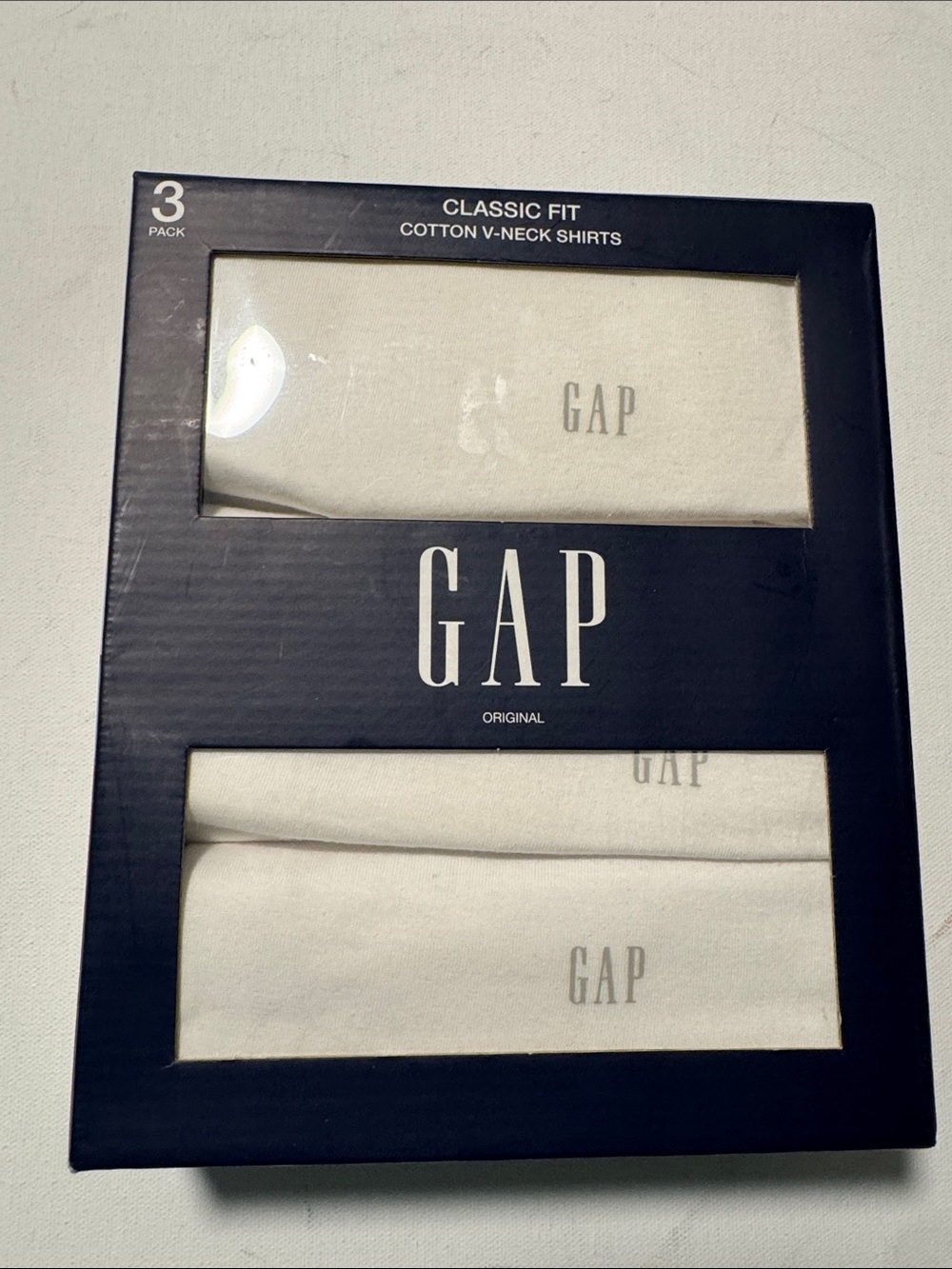Gap Vneck Tshirt Mens Small White 3 Pack